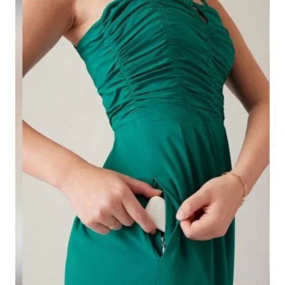 Athleta x Alicia Keys Women's Sz 8 Emerald Green Enlighten Up Jumpsuit - Picture 15 of 15